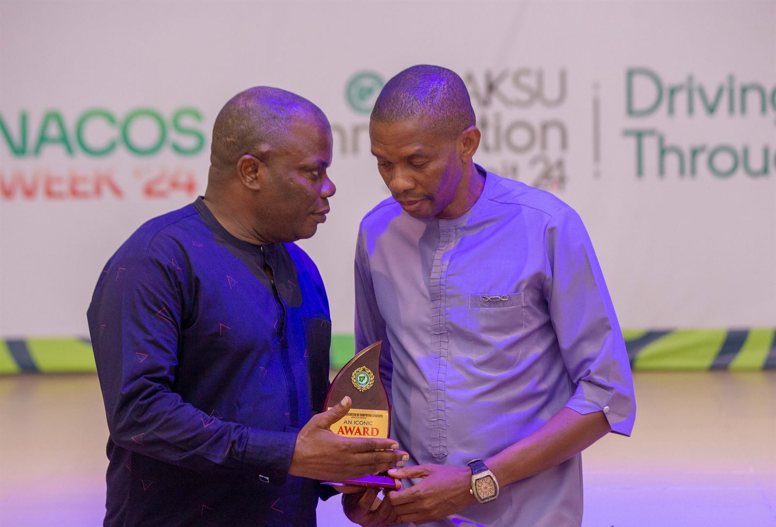 An award being presented
